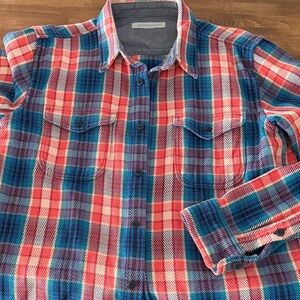 Outerknown Red and Blue Plaid Button Down Shirt